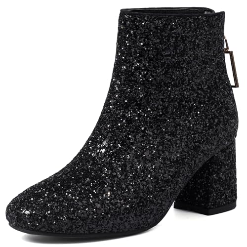 Lizoleor Sequins Hochzeit Blockabsatz Damänner Stiefeletten Runde Zehen Höhe Ferse Glitzer Reißverschluss Party Mode Herbst Stiefeletten Schwarz Gr 40.5 EU/42Cn Lizoleor Sequins Hochzeit Blockabsatz Damänner Stiefeletten Runde Zehen Höhe Ferse Glitzer Reißverschluss Party Mode Herbst Stiefeletten Schwarz Gr 40.5 EU/42Cn von Lizoleor