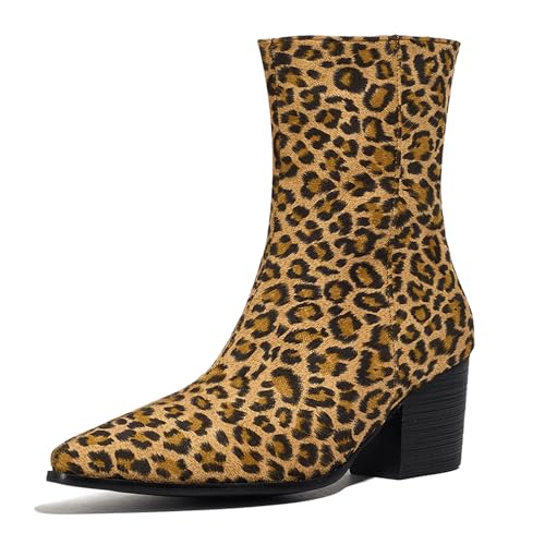 Lizoleor Side Reißverschluss Pointed Toe Chunky Heel Damen Stiefeletten Concise Wildleder Mitte Blockabsatz Klassische Half Cowboystiefel Leopard Gr 40.5 EU/42Cn Lizoleor Side Reißverschluss Pointed Toe Chunky Heel Damen Stiefeletten Concise Wildleder Mitte Blockabsatz Klassische Half Cowboystiefel Leopard Gr 40.5 EU/42Cn von Lizoleor