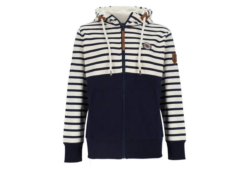 Lizzard Sports Kapuzensweatjacke Damen Sweatjacke im Streifen-Uni-Mix - Kapuzenjacke mit Reißverschluss von Lizzard Sports