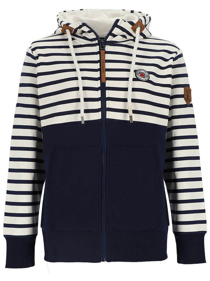 Lizzard Sports Kapuzensweatjacke Damen Sweatjacke im Streifen-Uni-Mix - Kapuzenjacke mit Reißverschluss von Lizzard Sports