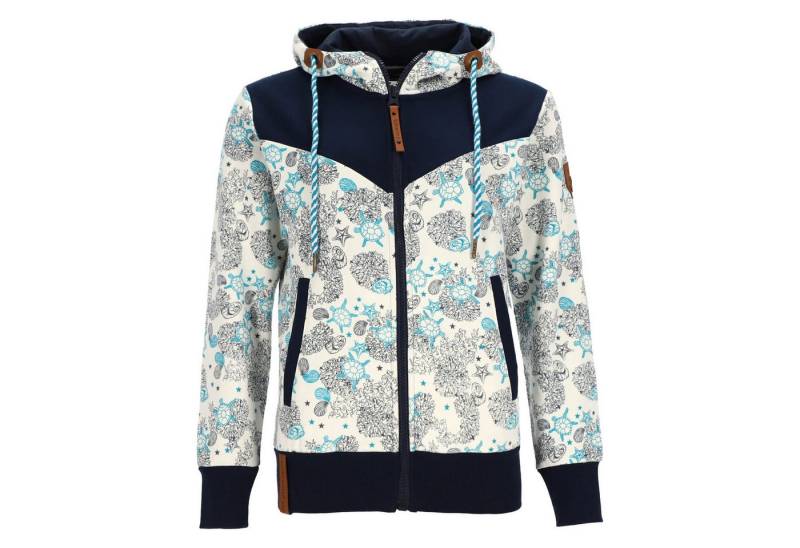 Lizzard Sports Kapuzensweatjacke Damen Sweatjacke mit maritimen Print - Kapuzenjacke mit Reißverschluss von Lizzard Sports