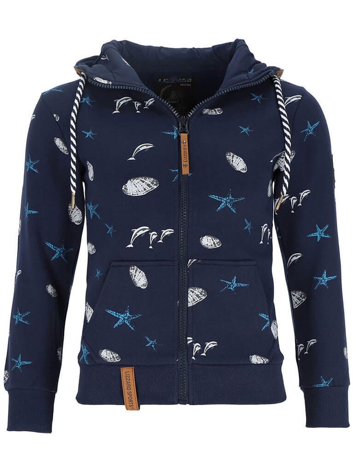 Lizzard Sports Kapuzensweatjacke Kinder Sweatjacke mit maritimem Allover-Print und Reißverschluss von Lizzard Sports