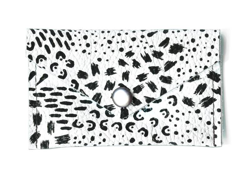 Abstrakt Bunt Leder Geldbörse Silber Popper Verschluss von LizziCamilla