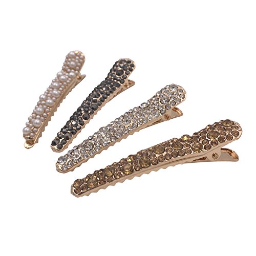 4 Stk. Goldfarbige Strass-Kristallperle Schnabel Entenschnabel Krokodilklemme Haarschmuck Frauen 4 Stk. Goldfarbige Strass-Kristallperle Schnabel Entenschnabel Krokodilklemme Haarschmuck Frauen von Lizzie Kay