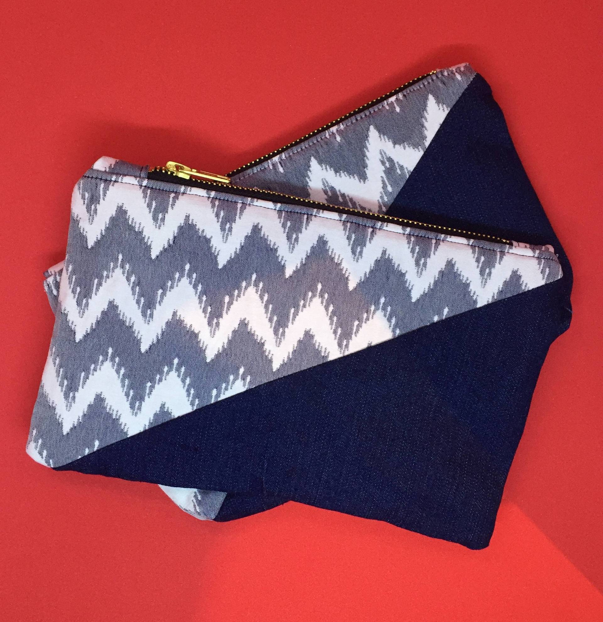 Zick Zack Reißverschluss Tasche Clutch Zick Zack Reißverschluss Tasche Clutch von LizzieMakesUK