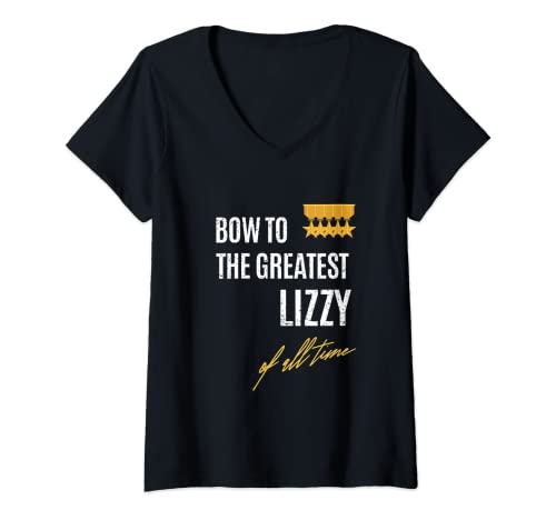 Damen Bow To The Greatest Lizzy Of All Time Vornamen Spruch T-Shirt mit V-Ausschnitt Damen Bow To The Greatest Lizzy Of All Time Vornamen Spruch T-Shirt mit V-Ausschnitt von Lizzy Geschenke & Kleidung für Frauen
