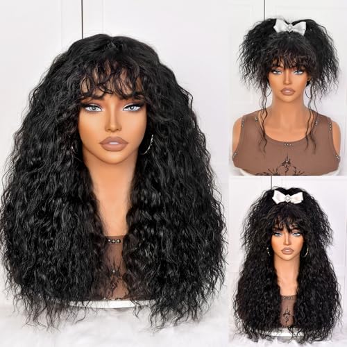 Lizzy Schwarze Locken perücke mit Pony für Schwarze Frauen Lange gelockte Echthaar Perücke Klebstofffrei Schwarze Perücke für den täglichen Gebrauch, realistisches Aussehen mit echtem Haaransatz Lizzy Schwarze Locken perücke mit Pony für Schwarze Frauen Lange gelockte Echthaar Perücke Klebstofffrei Schwarze Perücke für den täglichen Gebrauch, realistisches Aussehen mit echtem Haaransatz von Lizzyhair