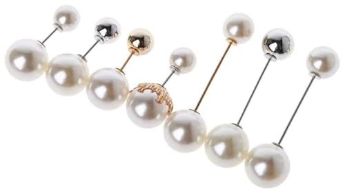 Ljmyy Brosche mit zwei Kunstperlen, 7-teiliges Set, schöne Brosche für Pullover, Schal, Schal, Schmuck, Dekoration, Kleidung, Anstecknadel für Damen, Brosche von Ljmyy