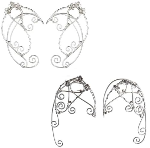 Ljmyy Ohrklemmen, Ohrklemmen, Filigranes Feenmotiv, Cosplay, Fantasie-Kostüm, Schmuck, Dekoration, Ohrclips von Ljmyy