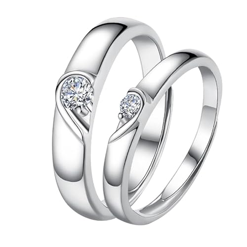 Ljmyy Ring in Herzform, für Liebespaare, einfach, passend, Verlobung, Hochzeit, verstellbarer Schmuck für Männer und Frauen Ljmyy Ring in Herzform, für Liebespaare, einfach, passend, Verlobung, Hochzeit, verstellbarer Schmuck für Männer und Frauen von Ljmyy