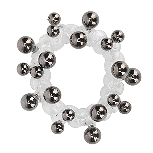 Spiral-Haargummis für Damen, bunt, mit Perlen, für Handyschnur, Pferdeschwanzhalter, Gunmetal Grey von LjwZekyrnt