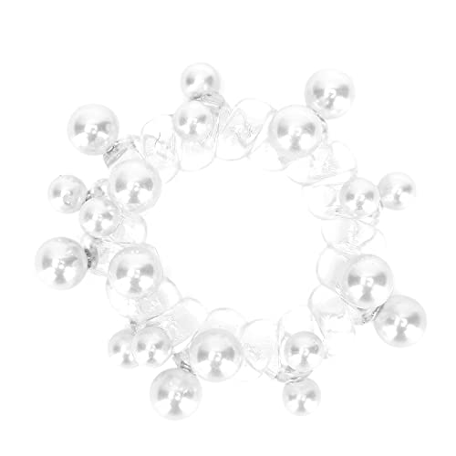 Spiral-Haargummis für Damen, bunte Perlen, Haargummis, Handyschnur, Pferdeschwanzhalter (weiß) von LjwZekyrnt