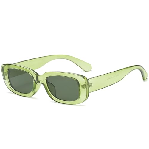 Sonnenblende Rechteckige Sonnenbrille Kompatibel mit Frauen, trendige 90er Retro Sonnenbrille UV400 Schutz, coole Sonnenbrille mit quadratischem Rahmen Kompatibel mit Männern Reisen, Grün Sonnenblende Rechteckige Sonnenbrille Kompatibel mit Frauen, trendige 90er Retro Sonnenbrille UV400 Schutz, coole Sonnenbrille mit quadratischem Rahmen Kompatibel mit Männern Reisen, Grün von Lkvent