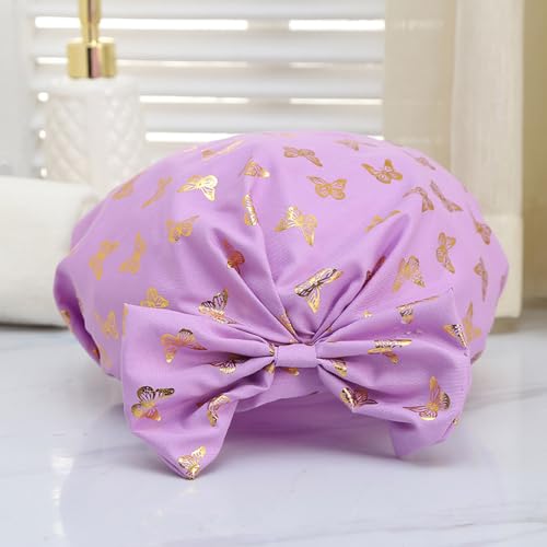 Lkw Ogechi Luxus Duschhaube Doppellagig, Schleifenknoten Duschkappe, Verdickte Duschhaube Damen Wasserdicht, Wiederverwendbare Elastische Duschhaube, für Damen Frauen Mädchen Lkw Ogechi Luxus Duschhaube Doppellagig, Schleifenknoten Duschkappe, Verdickte Duschhaube Damen Wasserdicht, Wiederverwendbare Elastische Duschhaube, für Damen Frauen Mädchen von Lkw Ogechi