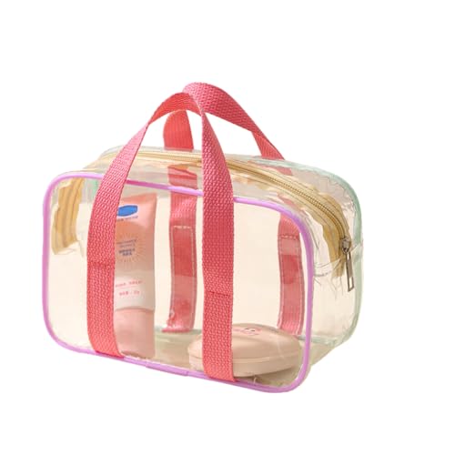 Lkw Ogechi Transparent Reise Kulturbeutel mit Griff, Große Kapazität PVC wasserdichte Kosmetiktasche, Tragbare Transparent Reise Makeup Tasche, für Damen, Urlaub, Badezimmer-Organizer von Lkw Ogechi