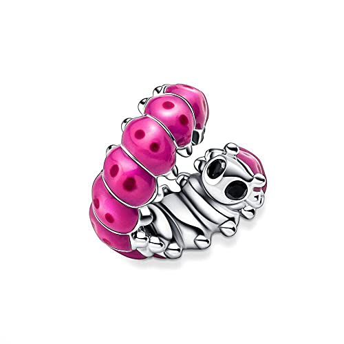 Lkwidi Charme Sweet Curled Caterpillar Charms-Anhänger 925 Sterling Silber Charm Bead Pendant für Europäische Armbänder und Halsketten von Lkwidi