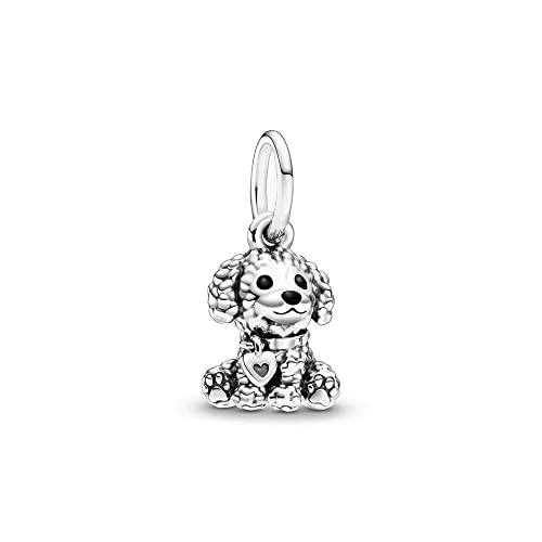 Lkwidi Charme Pudel Welpe Hund Dangle Charms-Anhänger 925 Sterling Silber Charm Bead Pendant für Europäische Armbänder und Halsketten von Lkwidi