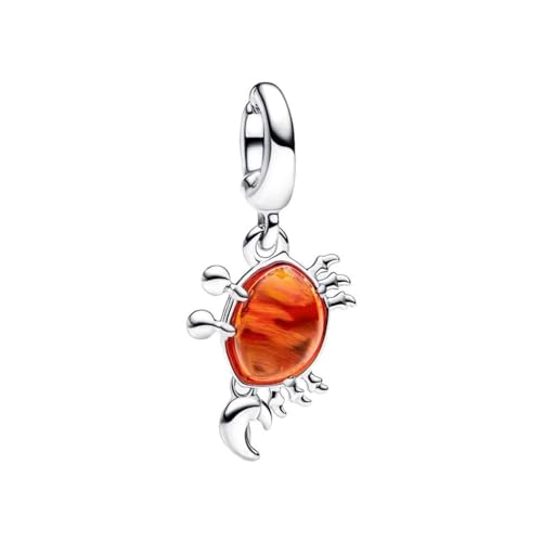 Lkwidi Charme Die kleine Meerjungfrau Sebastian Crab Charms-Anhänger 925 Sterling Silber Charm Bead Pendant für Europäische Armbänder und Halsketten von Lkwidi