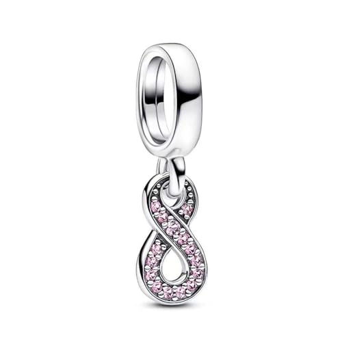 Lkwidi Charme Funkelnde Unendlichkeit Charms-Anhänger 925 Sterling Silber Charm Bead Pendant für Europäische Armbänder und Halsketten von Lkwidi