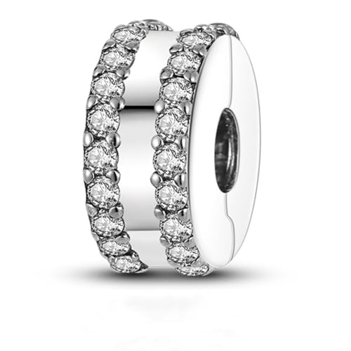 Lkwidi Charme Minimalistischer Kreis-Clip Charms-Anhänger 925 Sterling Silber Charm Bead Pendant für Europäische Armbänder und Halsketten von Lkwidi