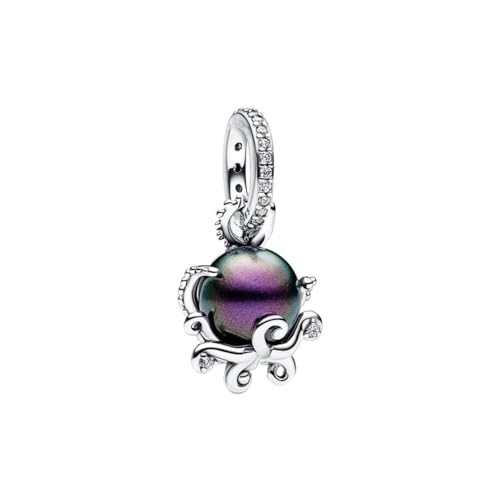 Lkwidi Charme Oktopus Die kleine Meerjungfrau Ursula Charms-Anhänger 925 Sterling Silber Charm Bead Pendant für Europäische Armbänder und Halsketten von Lkwidi