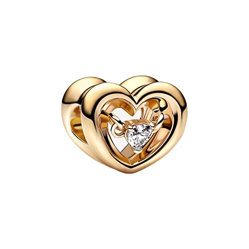 Lkwidi Charme Vergoldung Radiant Heart oder Floating Stone Charms-Anhänger 925 Sterling Silber Charm Bead Pendant für Europäische Armbänder und Halsketten von Lkwidi