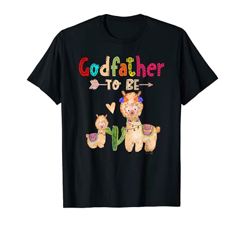 Herren Für die Babyparty "Godfather To Be Llama" T-Shirt von Llama Baby Shower Clothing For Godfather To Be