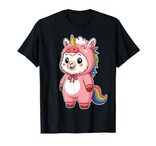 Kawaii Lama im Einhorn Kostüm für Mädchen Kinder Einhorn Liebhaber T-Shirt von Llama In Unicorn Costume Kawaii Design
