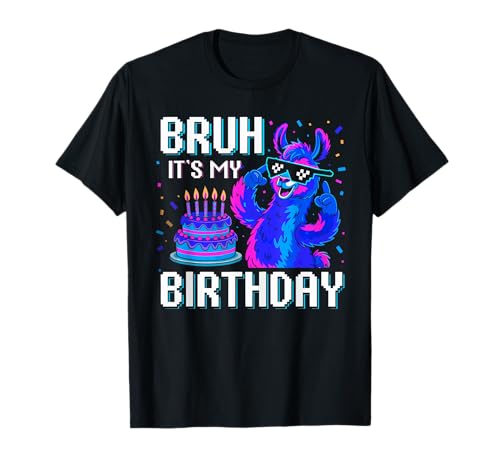 Bruh It's My Birthday Lama-Piñata Boy Girl Family Party Bday T-Shirt von Llama Pinata Birthday Family Design for Kids Girls
