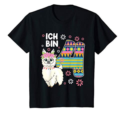 Kinder Lama geburtstag 4 jahre mädchen Ich bin 4 Jahre alt 4 Alpaka T-Shirt Kinder Lama geburtstag 4 jahre mädchen Ich bin 4 Jahre alt 4 Alpaka T-Shirt von Llama birthday decorations Girl Shirt supplies
