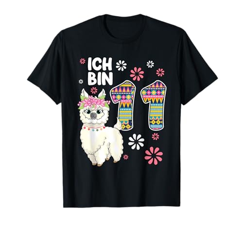 Lama geburtstag 11 jahre mädchen Ich bin 11 Alpaca T-Shirt Lama geburtstag 11 jahre mädchen Ich bin 11 Alpaca T-Shirt von Llama birthday decorations Girl Shirt supplies