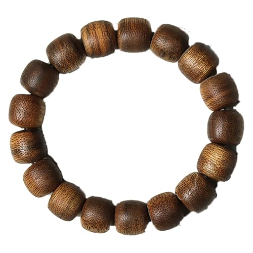 12mm,Lllunimon Natürliche Vietnam Adlerholz Armbänder, Nha Trang Altes Material Adlerholz Fass Perlen Armband, Frauen Männer Holz Armband von Lllunimon