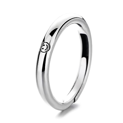 925 Sterling Silber Klassische Einfache Band Ring für Männer Frauen, stapelbar Plain Smiley Ring, Schmuck Geschenk für Geburtstag, Jahrestag, Weihnachten von Lllunimon