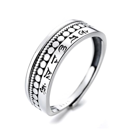 925 Sterling Silber Om Ohm Aum Open Einstellbare Ringe, tibetische Ringe, buddhistische Ringe, Amulett-Ringe, Feng Shui Ringe, MANI Mantra Ring Schmuck Geschenk von Lllunimon
