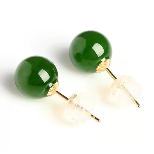 Lllunimon 8Mm Jade -Ohrringe Bolzen, Grüne Jade -Ohrringe Für Frauen, 925 Sterling Silver Ohrringe Bolzen Für Sensible Ohren Handgefertigte Schmuckgeschenke von Lllunimon