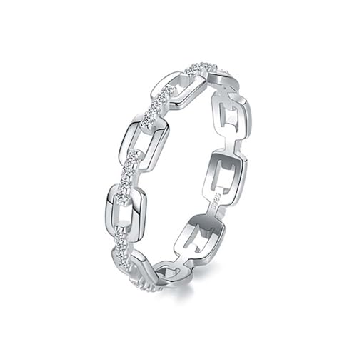 Lllunimon 925 Sterling Silber Link Band Ring Mode einzigartige Frauen Ring Stapelbar CZ Ewigkeit Verlobung Eheringe Valentinstag Jahrestag Schmuck Geschenk,7 Lllunimon 925 Sterling Silber Link Band Ring Mode einzigartige Frauen Ring Stapelbar CZ Ewigkeit Verlobung Eheringe Valentinstag Jahrestag Schmuck Geschenk,7 von Lllunimon