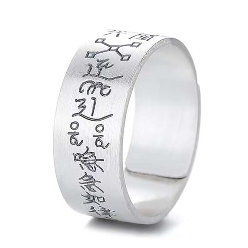 Lllunimon 925 Sterling Silber Lucky Wealth Talisman Ring, klassischer Bandring Fengshui Verstellbarer Schmuck Geschenk für Männer Frauen Familie Freunde,Better and better von Lllunimon