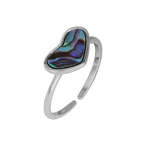 Lllunimon Abalone Muschel Liebe Ring Sterling Silber Ring für Frauen Ozean Herz Design tägliche Kleidung Geschenk für Sie von Lllunimon