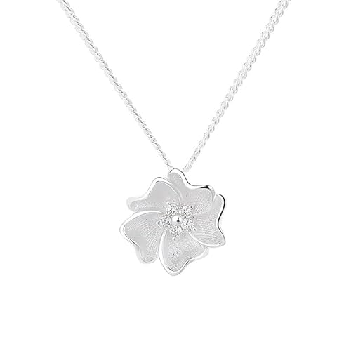 Lllunimon Blume S925 Halskette aus Sterlingsilber Zirkonblüten Anhänger Verstellbarer Kettenlängenschmuck Eleganter und romantischer Stil Geschenke für den Alltag für Sie von Lllunimon