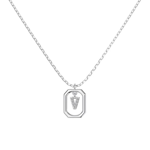 Lllunimon Buchstabe Zirkon 925 Sterling Silber Halskette zweifarbiger quadratischer Rahmen Anhänger Minimalistischer Modestil Geschenke für den Alltag für Sie,Silber,T Lllunimon Buchstabe Zirkon 925 Sterling Silber Halskette zweifarbiger quadratischer Rahmen Anhänger Minimalistischer Modestil Geschenke für den Alltag für Sie,Silber,T von Lllunimon