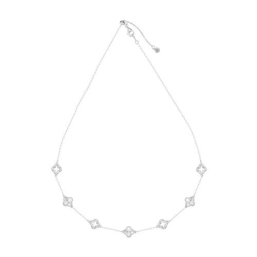 Lllunimon Clover S925 Halskette aus Sterlingsilber für glückliche Inspiration Eleganter moderner Kunststil Geschenke für den Alltag für Sie,Silber Lllunimon Clover S925 Halskette aus Sterlingsilber für glückliche Inspiration Eleganter moderner Kunststil Geschenke für den Alltag für Sie,Silber von Lllunimon
