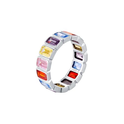 Lllunimon Damen S925 Silber Klee Türkis Liebesring bringt Glück Ring tägliche Kleidung Schmuck Geschenk,A,Size 9 von Lllunimon