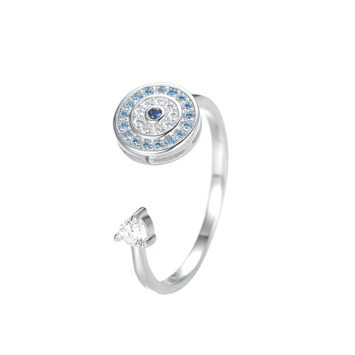 Lllunimon Devil's Eye Ring aus 925 Silber Mikrogefasster drehbarer Diamantschmuck Personalisierter Stil Geschenke für den Alltag für Sie,Silber Lllunimon Devil's Eye Ring aus 925 Silber Mikrogefasster drehbarer Diamantschmuck Personalisierter Stil Geschenke für den Alltag für Sie,Silber von Lllunimon