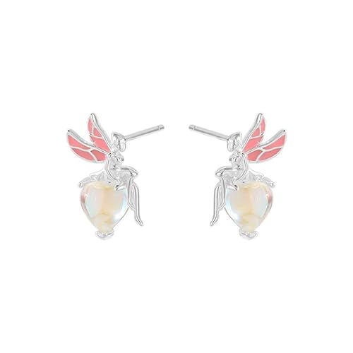 Lllunimon Emaille Flügel Blume Fee Ohrstecker S925 Sterling Silber Ohrringe Modische und süße Accessoires für den täglichen Gebrauch Geschenke für sie von Lllunimon