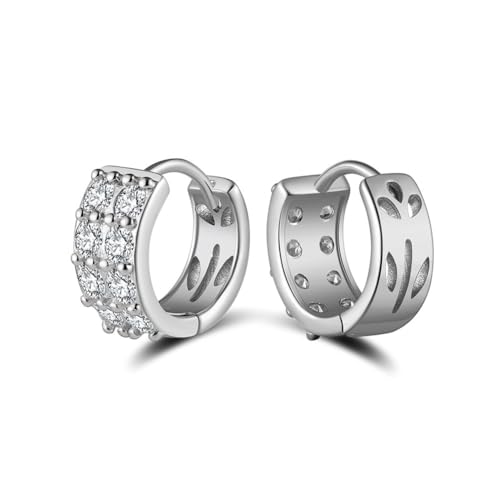 Lllunimon Geometrische Ohrringe aus 925 Sterling Silber Zirkon Creolen Schmuck Moderner und eleganter Stil Geschenke für den Alltag für Sie von Lllunimon