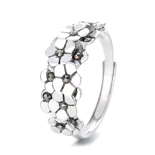 Lllunimon Glänzende kleine Blumen Ring 925 Sterling Silber niedlicher Zeigefinger Ring modischer Schmuck Geschenk für Frauen Mädchen von Lllunimon