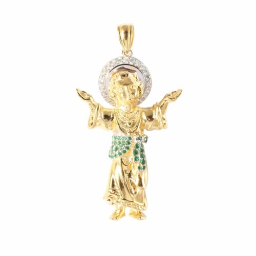 Lllunimon Göttlicher Säugling Jesus Anhänger für Männer oder Frauen Christlicher Schmuck Religiöse Geschenke Gold Jesus Göttlicher Charme Religiöser Anhänger von Lllunimon