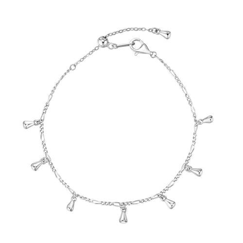 Lllunimon Goldplattierte Sterlingsilberarmbänder, wassertröpfchenförmiger Anhänger-Charm-Bangle für Frauen, verstellbare Länge, tägliches Tragen, Schmuckgeschenk,Silber Lllunimon Goldplattierte Sterlingsilberarmbänder, wassertröpfchenförmiger Anhänger-Charm-Bangle für Frauen, verstellbare Länge, tägliches Tragen, Schmuckgeschenk,Silber von Lllunimon
