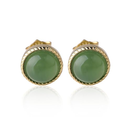 Lllunimon Grüne Jade Ohrstecker, 925 Sterling Silber Hypoallergen Ohrstecker, Viel Glück Handgemachte Ohrringe Geschenk Für Frauen Lllunimon Grüne Jade Ohrstecker, 925 Sterling Silber Hypoallergen Ohrstecker, Viel Glück Handgemachte Ohrringe Geschenk Für Frauen von Lllunimon