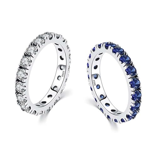 Lllunimon Halbe Ewigkeit Ehering Sterling Silber Kreiert Edelstein Band Ringe für Frauen Männer Saphir Ringe Jahrestag Geburtsstein Ring,Silber,US8 Lllunimon Halbe Ewigkeit Ehering Sterling Silber Kreiert Edelstein Band Ringe für Frauen Männer Saphir Ringe Jahrestag Geburtsstein Ring,Silber,US8 von Lllunimon